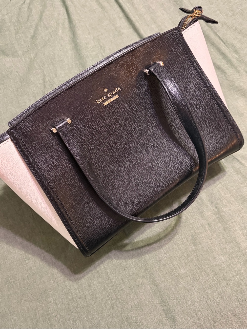 kate spade Black and White Structured Leather Tote